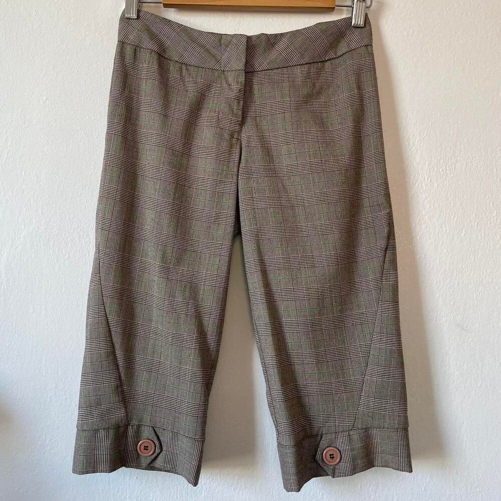 Vintage y2k Wet Seal Plaid Cropped Dress Pant Capri